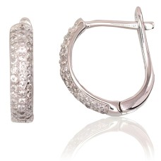 Серебряные серьги 925 пробы с цирконами «Розанна II»