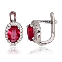 Серебряные серьги 925 пробы с цирконами «Ферро XI»