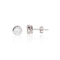 Sterling Silver Cubic Zirconia Stud Earrings “Classic II”