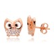 Children's Sterling Silver Cubic Zirconia Stud Earrings “Owl”