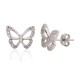 Sterling Silver Cubic Zirconia Stud Earrings “Celestial Butterflies VI”