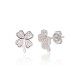 Sterling Silver Cubic Zirconia Stud Earrings “Clover”