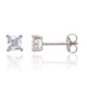 Sterling Silver Cubic Zirconia Stud Earrings “Prism III”