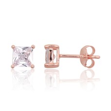 Серебряные серьги 925 пробы с цирконами «Призма II»