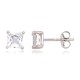 Sterling Silver Cubic Zirconia Stud Earrings “Prism IV”