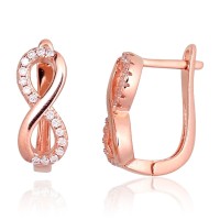 925 Sterling Silver Cubic Zirconia Earrings “Infinity III”