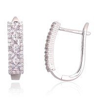 925 Sterling Silver Cubic Zirconia Earrings “Frost Light III”