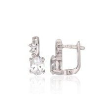 Серебряные серьги 925 пробы с цирконами «Морозный Свет»
