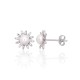 Sterling Silver Cubic Zirconia and Pearl Stud Earrings “Daisy Light”