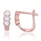 925 Sterling Silver Cubic Zirconia Earrings “Trio of Light”