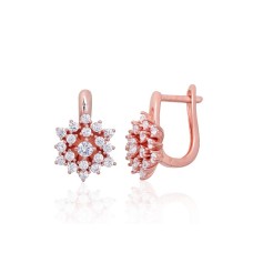 Серебряные серьги 925 пробы с цирконами «Каменный Цветок X»