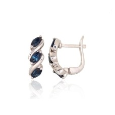 925 Sterling Silver Sapphire Earrings “Infinity”