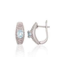 Серебряные серьги 925 пробы с топазами «Аида»