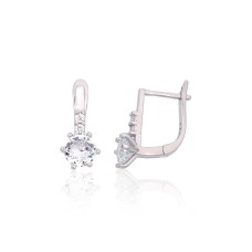 Серебряные серьги 925 пробы с цирконами «Юнона X»