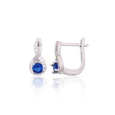 Серебряные серьги 925 пробы с цирконами «Лоза V»