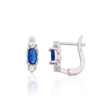 Серебряные серьги 925 пробы с цирконами «Сияющая Слеза V»
