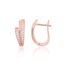 Серебряные серьги 925 пробы с цирконами «Золотое Очарование»