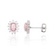 Sterling Silver Cubic Zirconia and Opalite Stud Earrings “Moon Charm VIII”