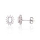 Sterling Silver Cubic Zirconia and Opalite Stud Earrings “Moon Charm VI”