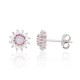 Sterling Silver Cubic Zirconia and Opalite Stud Earrings “Moon Charm XII”
