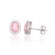 Sterling Silver Cubic Zirconia and Opalite Stud Earrings “Moon Charm V”