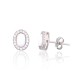 Sterling Silver Cubic Zirconia and Opalite Stud Earrings “Moon Charm III”