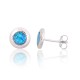 Sterling Silver Opalite Stud Earrings “Moon Charm XIV”