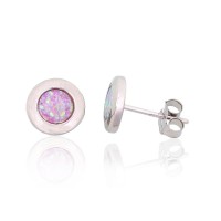 Sterling Silver Opalite Stud Earrings “Moon Charm XVI”