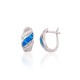 Sterling Silver Cubic Zirconia and Opalite Stud Earrings “Moon Charm”