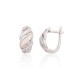 Sterling Silver Cubic Zirconia and Opalite Stud Earrings “Moon Charm II”