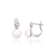 925 Sterling Silver Cubic Zirconia and Pearl Earrings “Galos II”