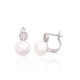 925 Sterling Silver Cubic Zirconia and Pearl Earrings “Galos IV”
