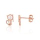 Children's Sterling Silver Cubic Zirconia and Mother of Pearl Stud Earrings “Moon Kitten”