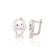 Children's 925 Sterling Silver Enamel Earrings “Snow Hare”