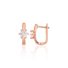 925 Sterling Silver Cubic Zirconia Earrings “Juno Gold III”