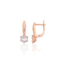 925 Sterling Silver Cubic Zirconia Earrings “Juno Gold II”