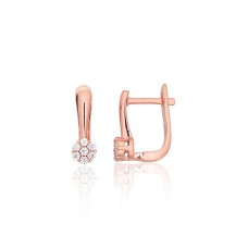 925 Sterling Silver Cubic Zirconia Earrings “Stone Flower VII”