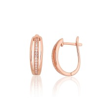 Серебряные серьги 925 пробы с цирконами «Розанна»
