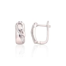 Серебряные серьги 925 пробы с цирконами «Вьюга»