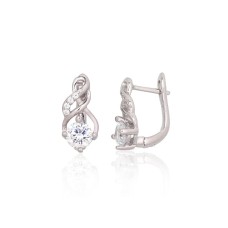 Серебряные серьги 925 пробы с цирконами «Юнона VI»