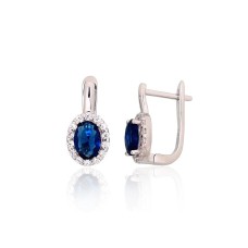 Серебряные серьги 925 пробы с цирконами «Ферро VI»