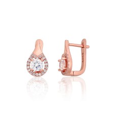 925 Sterling Silver Cubic Zirconia Earrings “Golden Ray”