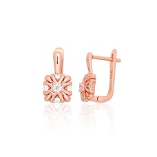 925 Sterling Silver Cubic Zirconia Earrings “Sunny Flower”