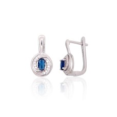 Серебряные серьги 925 пробы с цирконами «Золотой Час II»