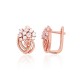 925 Sterling Silver Cubic Zirconia Earrings “Golden Blossom II”