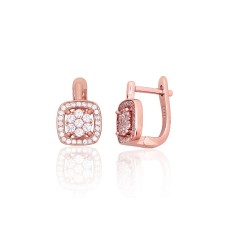 925 Sterling Silver Cubic Zirconia Earrings “Stone Flower VI”