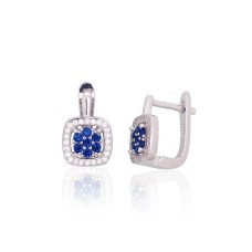 925 Sterling Silver Cubic Zirconia Earrings “Stone Flower III”