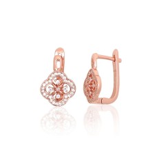 Серебряные серьги 925 пробы с цирконами «Каменный Цветок V»
