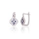 925 Sterling Silver Cubic Zirconia Earrings “Stone Flower”