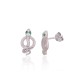 Sterling Silver Cubic Zirconia Stud Earrings “Snake”